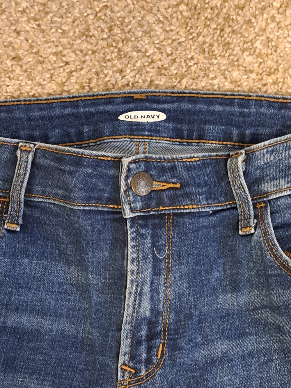 Old Navy Dark Blue Rinse Rolled-Cuff Denim Bermuda Shorts Misses Size 10 - Picture 7 of 8